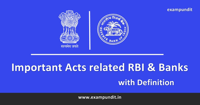 Important Acts related to RBI