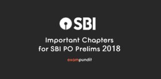 Important Chapters for SBI PO Prelims 2018