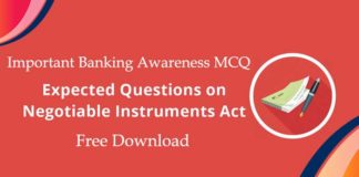 MCQ on Negotiable Instrument Act with answers