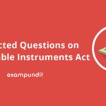 MCQ Questions on Negotiable Instruments Act with answers