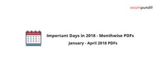 Important Days in 2018 with Theme Monthly PDFs