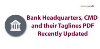 Bank Headquarters and their Taglines PDF