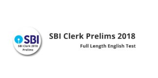 English Sectional Test for SBI Clerk Prelims 2018