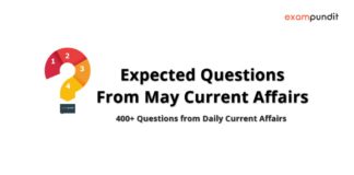 Expected Current Affairs Questions May 2018