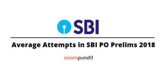 Average Attempts in SBI PO Prelims 2018