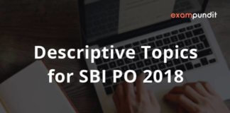 Descriptive Topics for SBI PO 2018