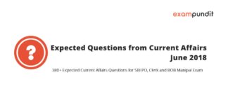 Expected Current Affairs Questions June 2018 PDF