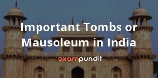Important Tombs or Mausoleum in India