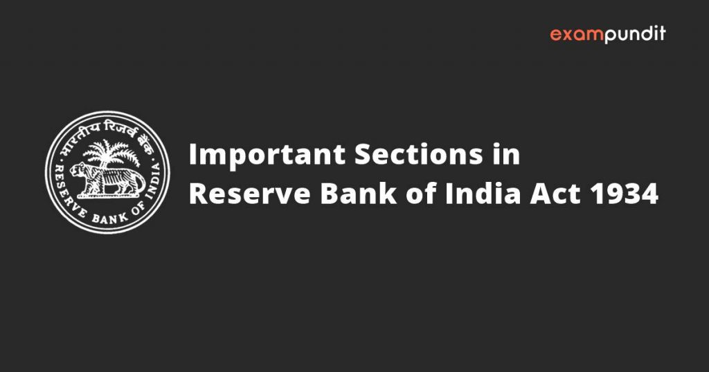 Important Sections in Reserve Bank of India Act 1934