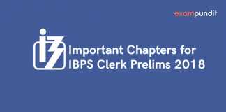 Important Chapters for IBPS Clerk Prelims 2018