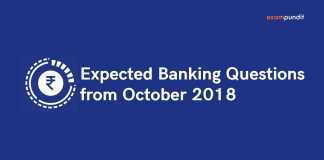 Expected Banking Questions from October 2018