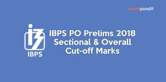 IBPS PO Prelims 2018 Sectional and Overall Cut-off Marks