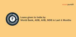 Loans given to India by World Bank, ADB, AIIB, NDB in Last 6 Months