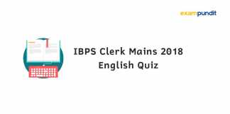 English Quiz for IBPS Clerk Mains 2018
