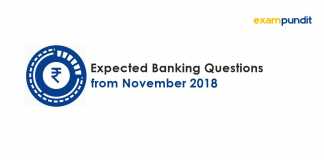 Expected Banking Questions from November 2018