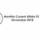 Monthly Current Affairs PDF November 2018