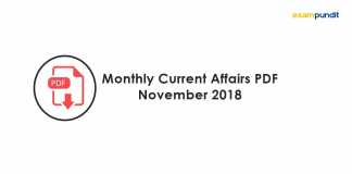 Sectional Current Affairs PDFs November 2018