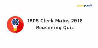 Reasoning Quiz for IBPS Clerk Mains 2018