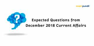 Expected Questions from December 2018 Current Affairs