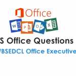 MS Office Questions PDF for WBSEDCL Office Executive