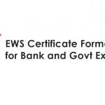 EWS Certificate Format for Bank and Govt Exams