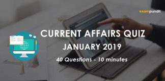 January 2019 Current Affairs Quiz