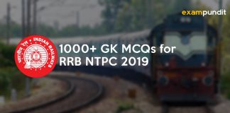 GK MCQs PDF for RRB NTPC 2019