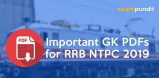 Important GK PDFs for RRB NTPC 2019