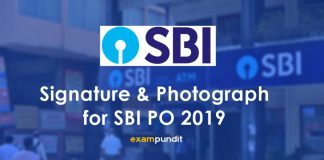 Signature and Photograph Format for SBI PO 2019