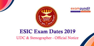 ESIC Exam Date