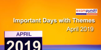 Important Days with Themes April 2019