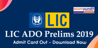 LIC ADO 2019 Admit card