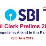 Questions Asked in SBI Clerk Prelims Exam