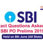 Questions Asked in SBI PO Prelims