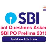 Questions Asked in SBI PO Prelims