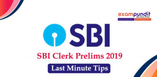 SBI Clerk Last Minute Tips for Prelims 2019