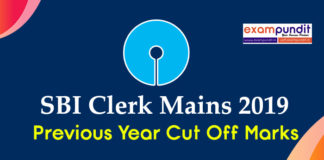 SBI Clerk Previous Year Cut Off
