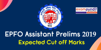EPFO Assistant Expected Cut Off 2019