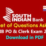 Questions Asked in South Indian Bank Exam