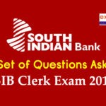 Questions Asked in South Indian Bank Exam