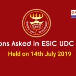Questions Asked in ESIC UDC