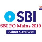 SBI PO Mains Admit Card 2019