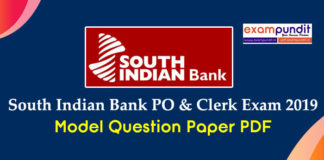 South Indian Bank Model Question Paper