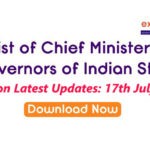 Updated Chief Ministers and Governors of Indian States