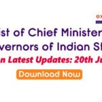 Updated Chief Ministers and Governors of Indian States