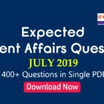 Expected Questions from July 2019 Current Affairs