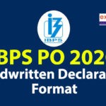 Handwritten declaration for IBPS PO 2020