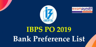 IBPS PO Preference List 2019
