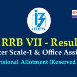 IBPS RRB VII Result out Provisional Allotment 2018 for Reserve List