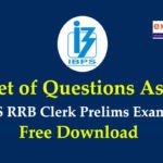 Questions in IBPS RRB Clerk Prelims 2019